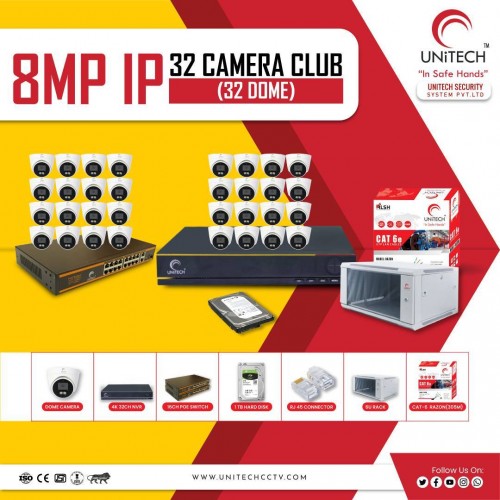 8MP IP 32 CAMERA CLUB(32 DOME)